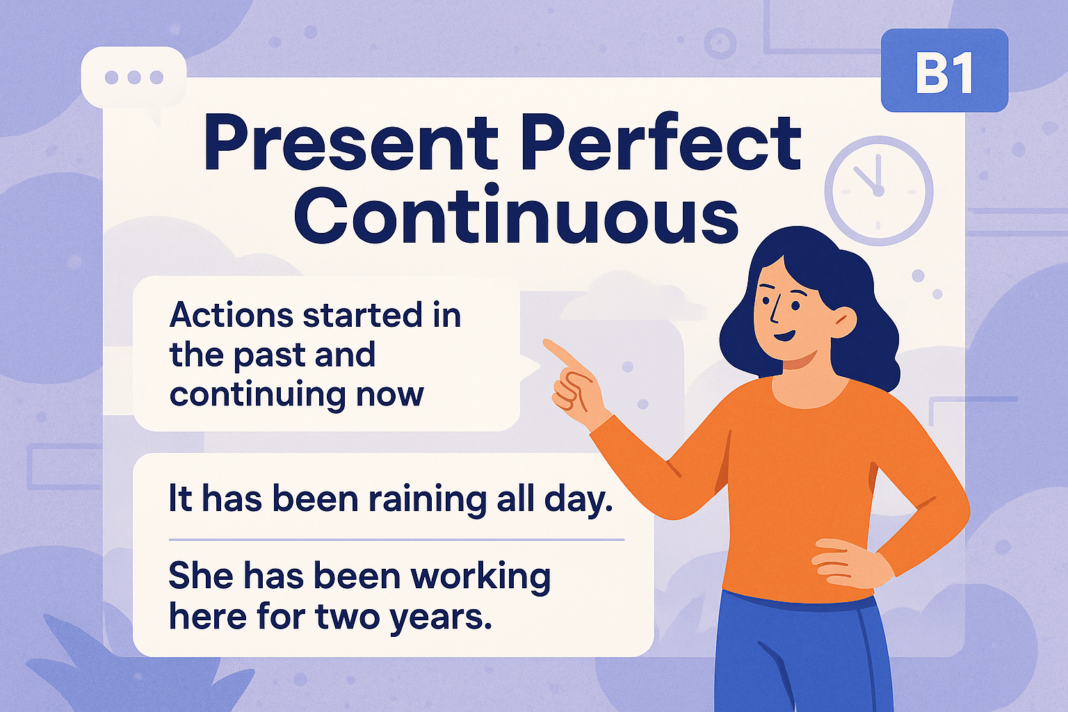Урок 6 (B1): Present Perfect Continuous: действия, начатые в прошлом и продолжающиеся сейчас
